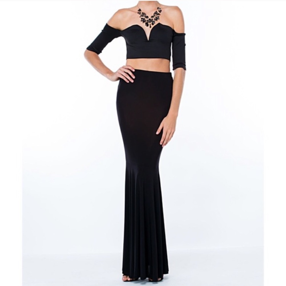 Black Mermaid Maxi Skirt